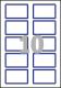 200 badges adhésifs en textile blanc liseré bleu, format 80 x 50 mm (20 feuilles / cdt),image 4